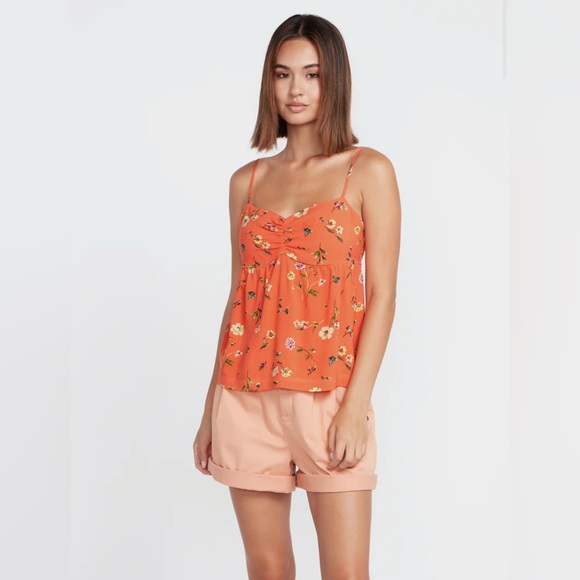 NWT Volcom Mucho Mahalo Cami Tank Size Medium / Dark Coral - Picture 3 of 6